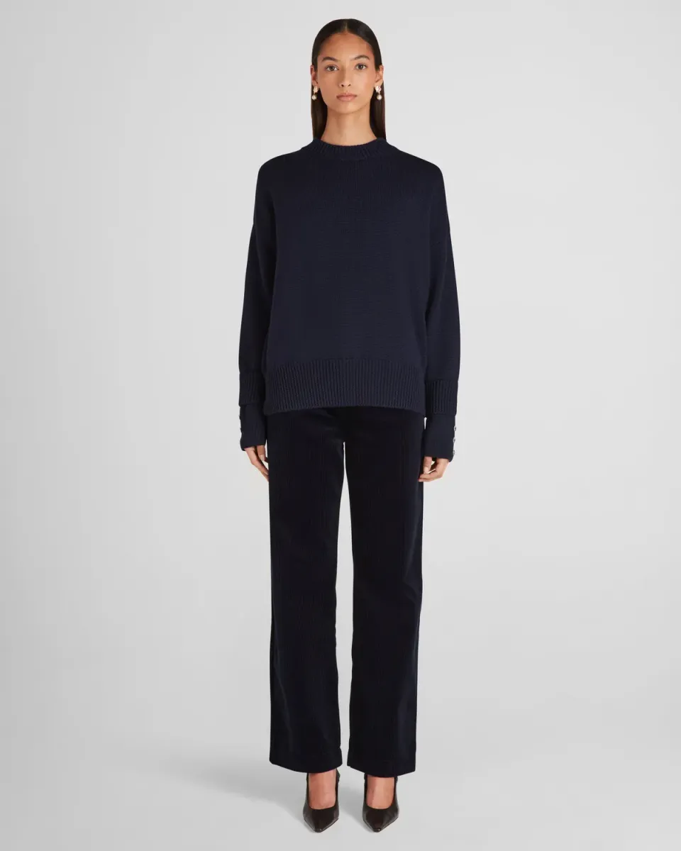 Violante Nessi Aaron maglione blu lana merino