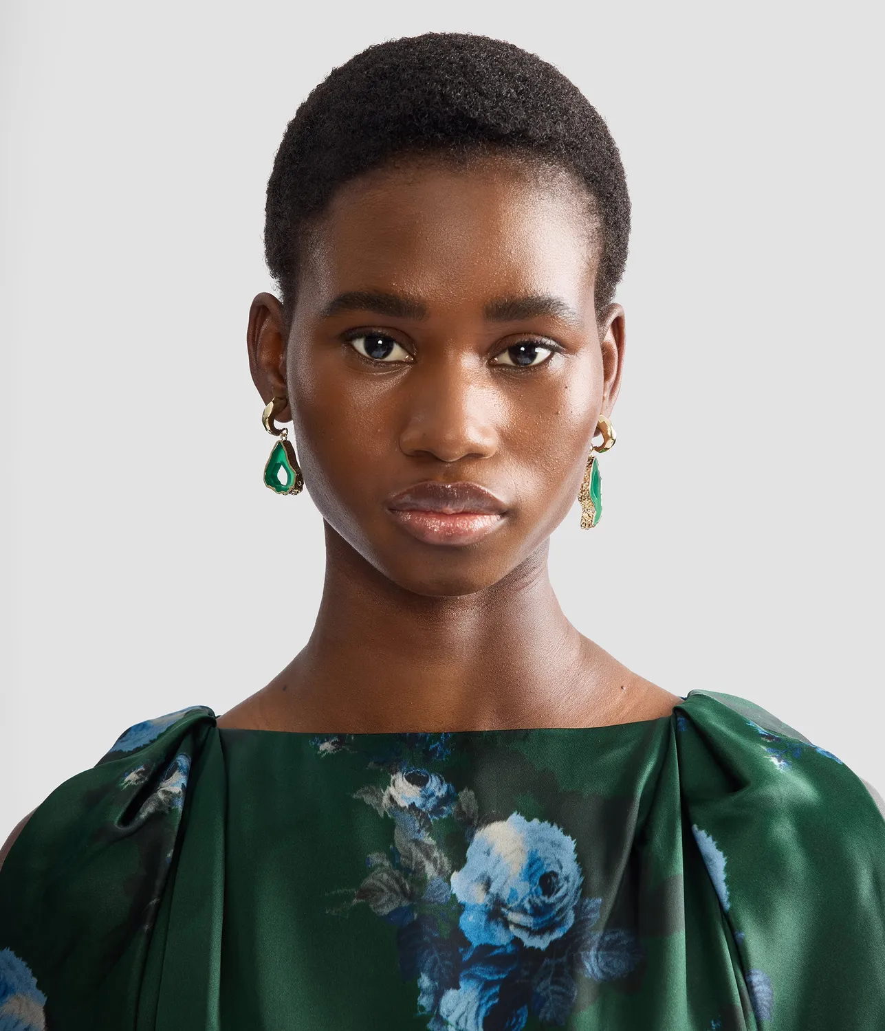 Erdem Stone Earring orecchini agata verde