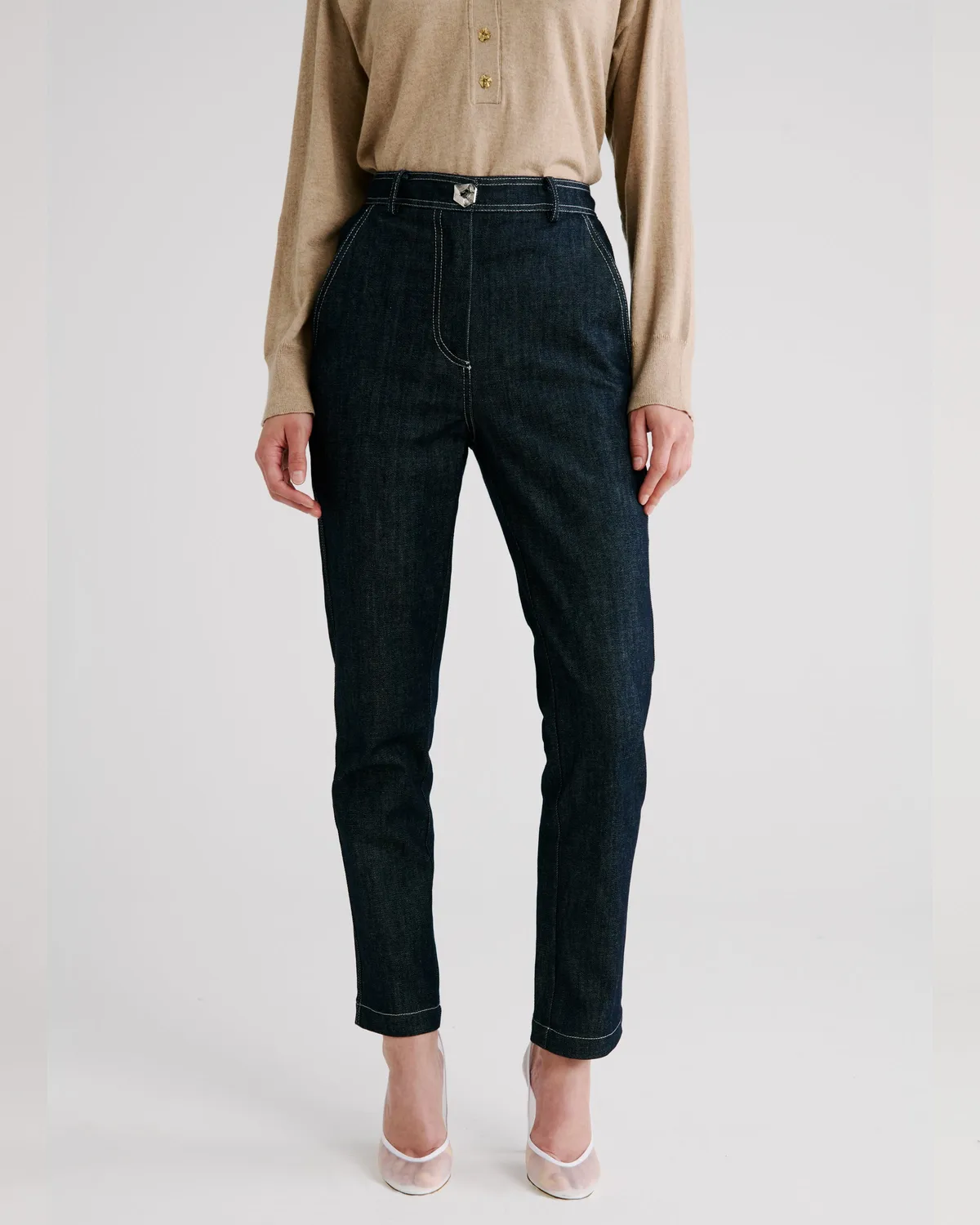 Violante Nessi New York Jeans blu denim organico dritto