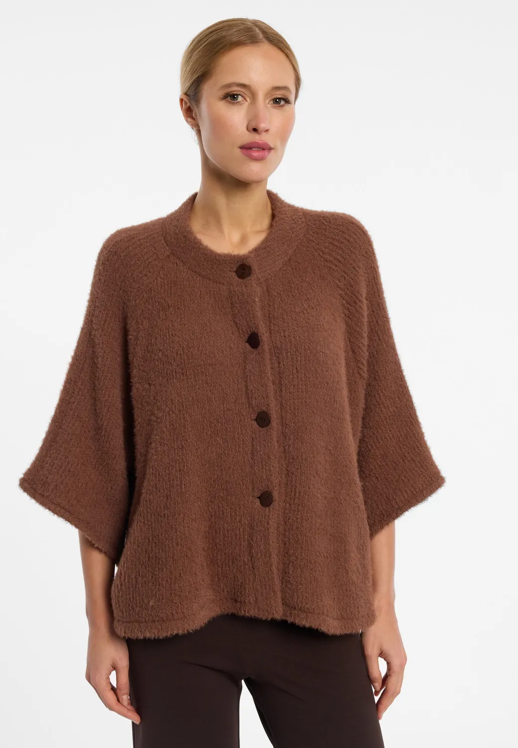 Ana Alcazar Enavia giacca peluche corta cognac