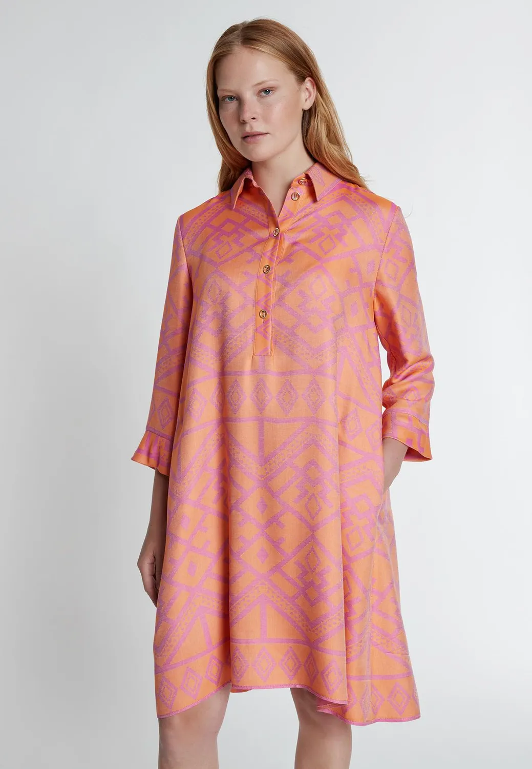 Ana Alcazar Kadisi abito camicia fantasia casual