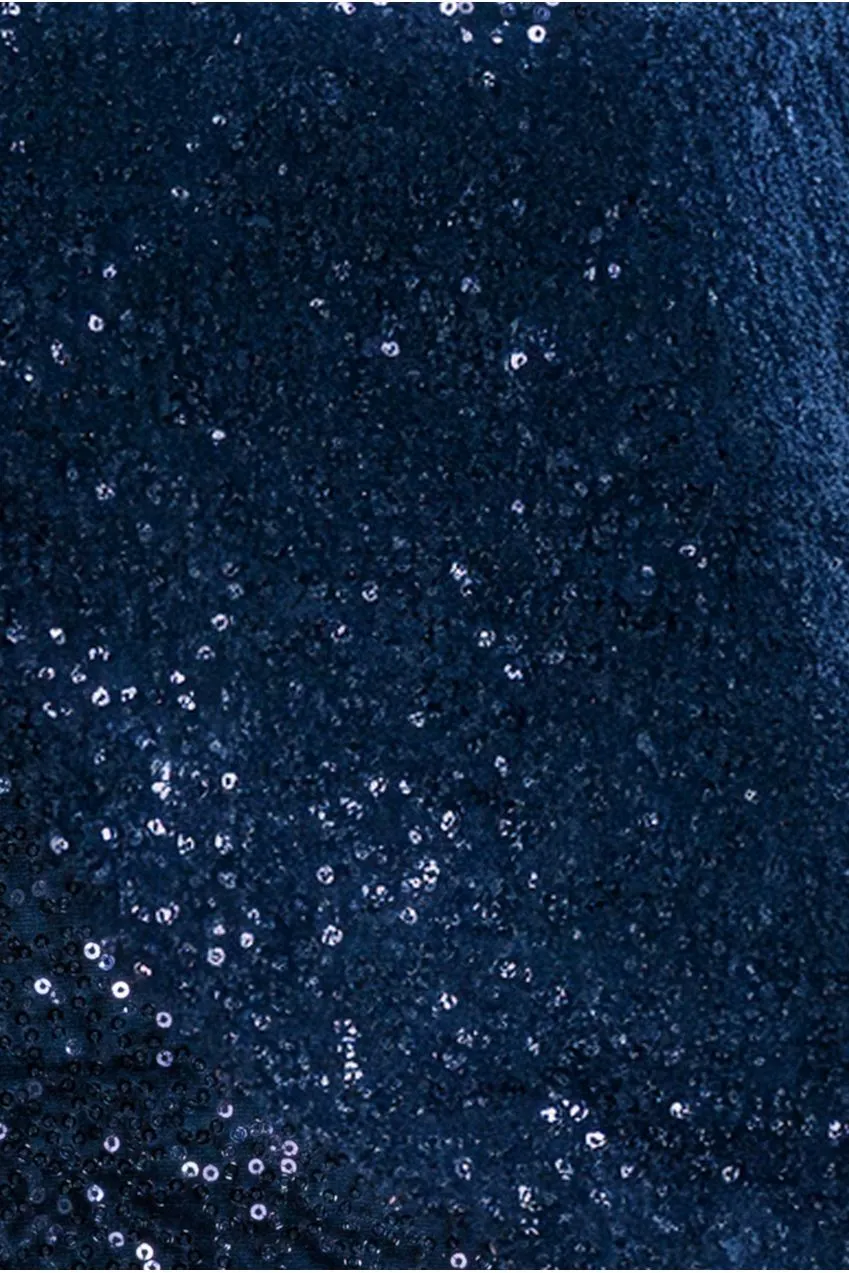 Goddiva Sequin Velvet maglione paillettes velluto navy