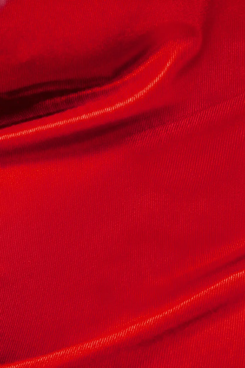 Goddiva Halter Cowl Neck abito maxi rosso schiena aperta