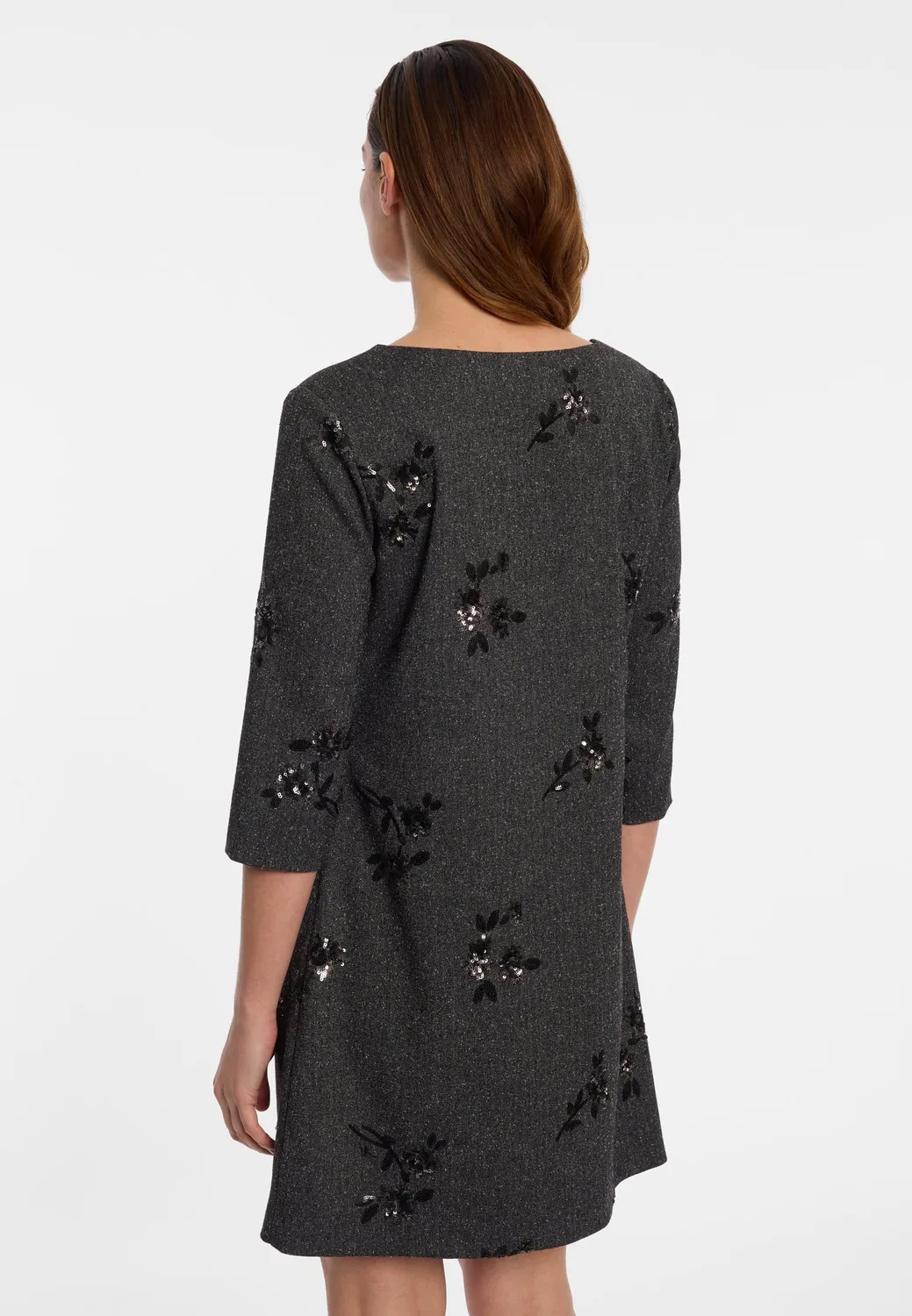 Ana Alcazar Enlires tunica tweed antracite paillettes