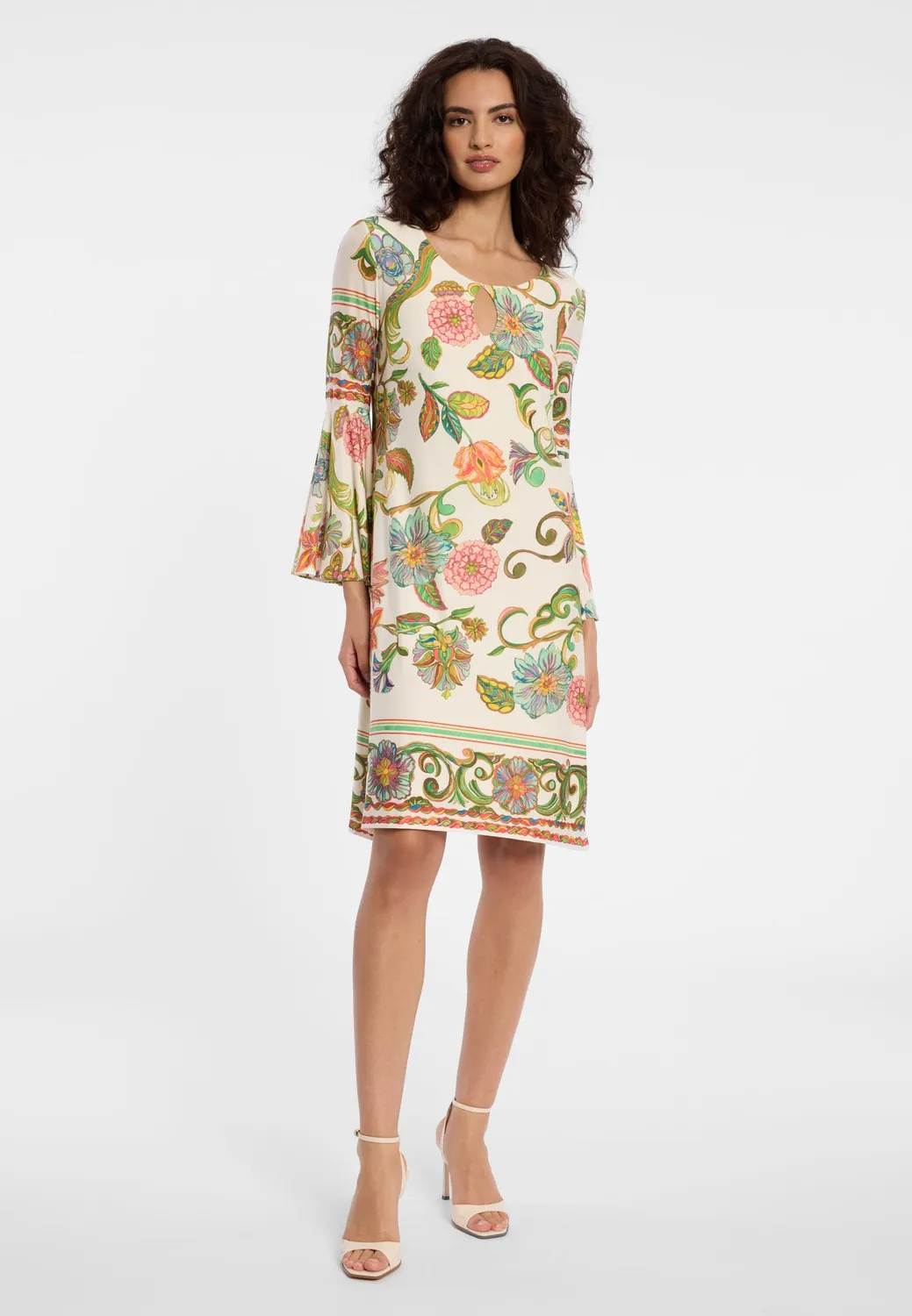 Ana Alcazar Diery abito floreale linea A crema
