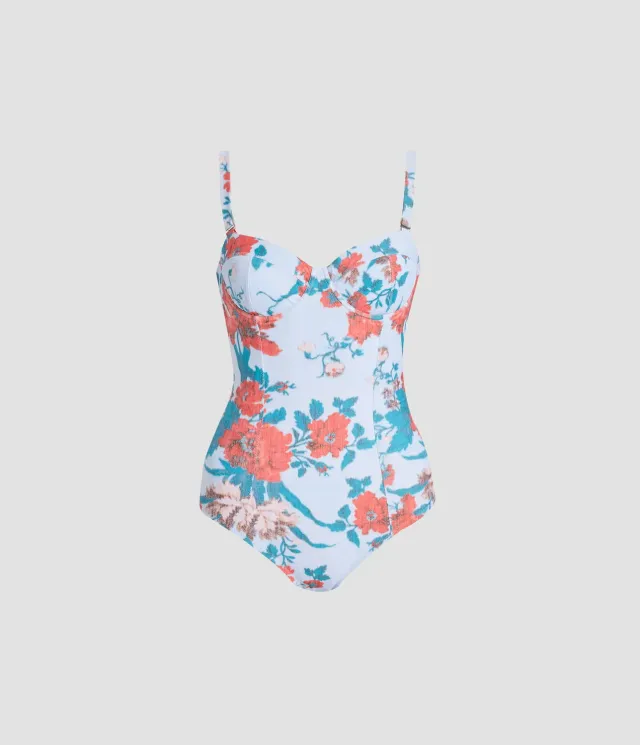 Erdem Floral Print One Piece costume intero papaveri