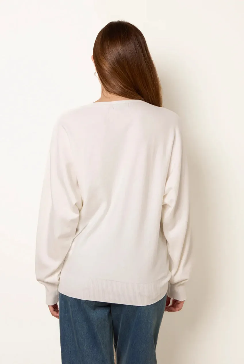 Blue Vanilla Patterned maglione avorio M/L