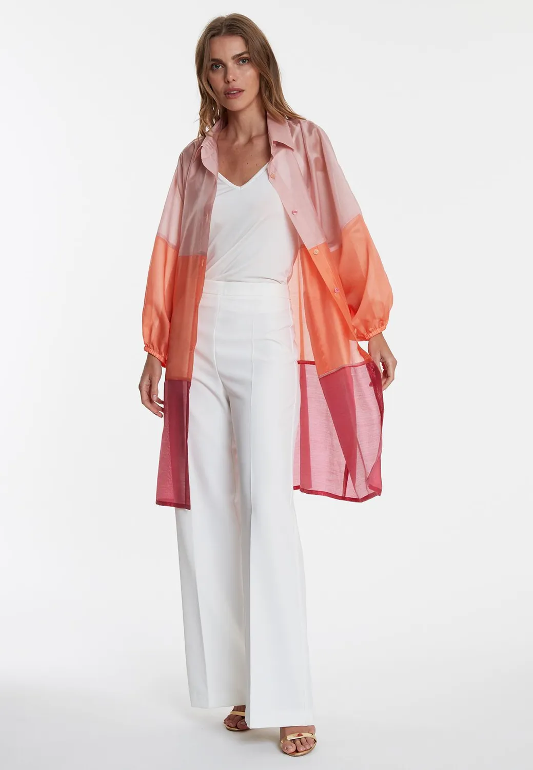 Ana Alcazar Waka camicia lunga lyocell multicolor