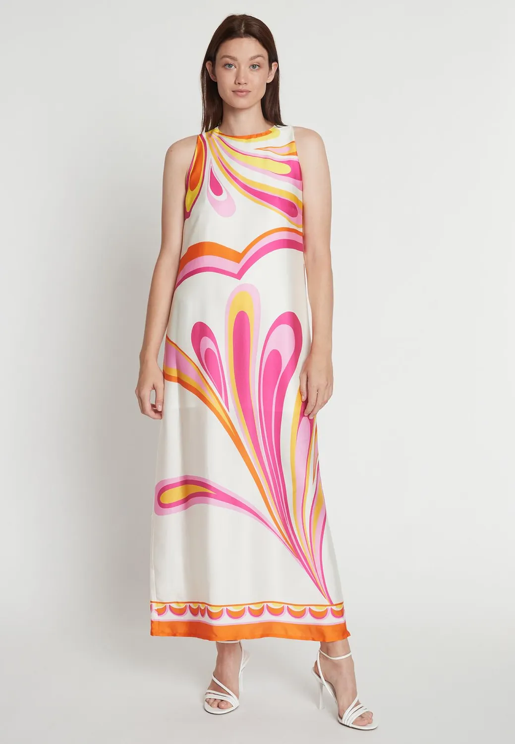 Ana Alcazar Rebea abito lungo fiori spacco viscose