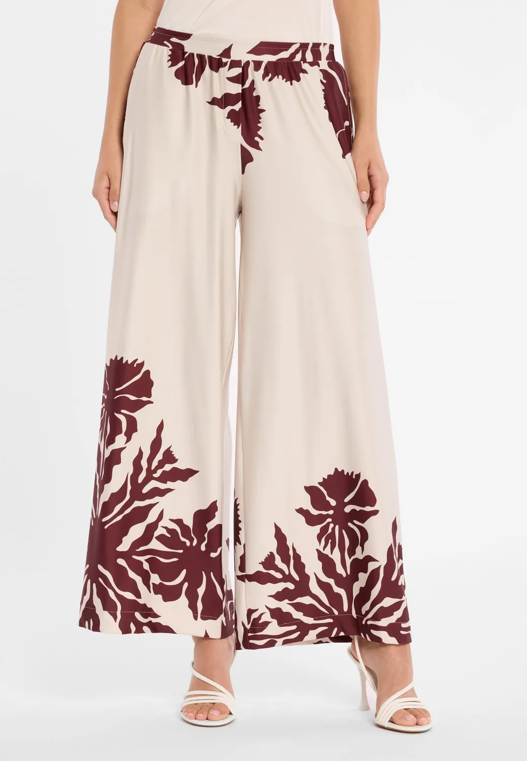 Ana Alcazar Dorinor pantaloni larghi fantasia beige