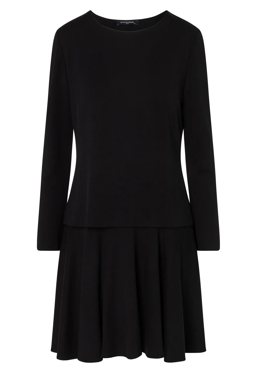 Ana Alcazar Engoly abito jersey nero svasato