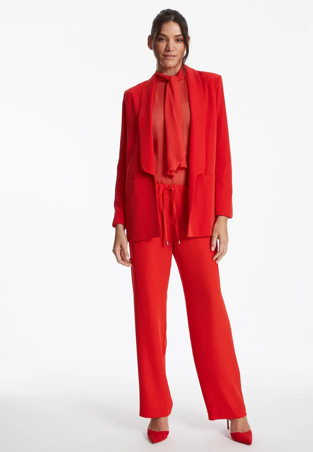 Ana Alcazar Zafa blazer rosso revers lunghi oversize