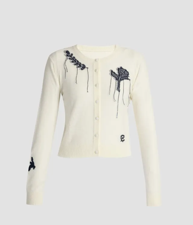 Erdem Fine Alpaca Blend Fitted Cardigan cardigan pizzo