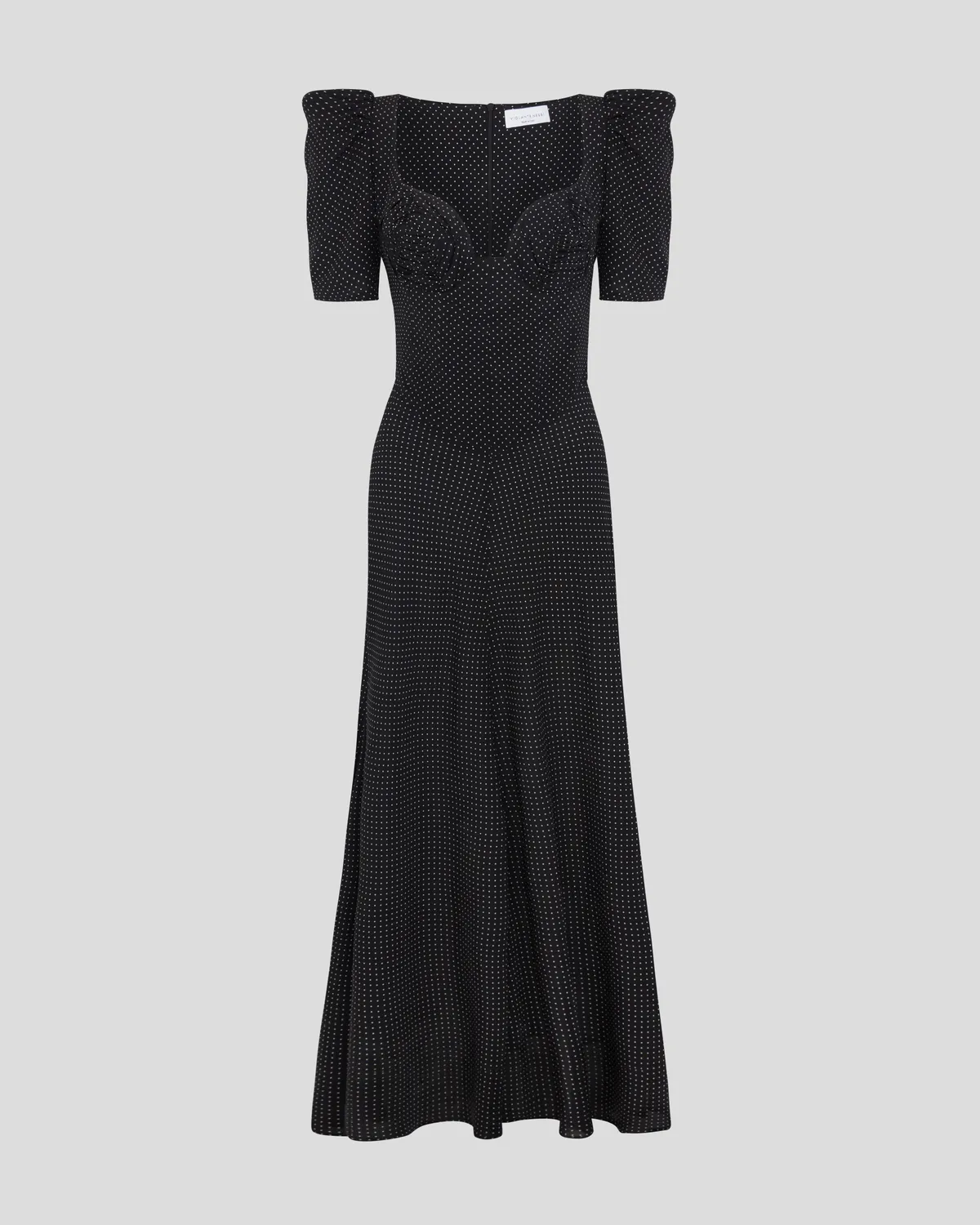 Violante Nessi Baccarat abito maxi nero pois seta