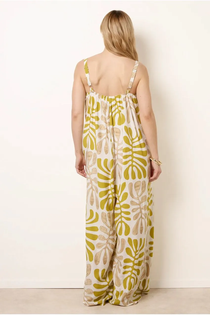 Blue Vanilla tuta casual verde fantasia viscosa M/L