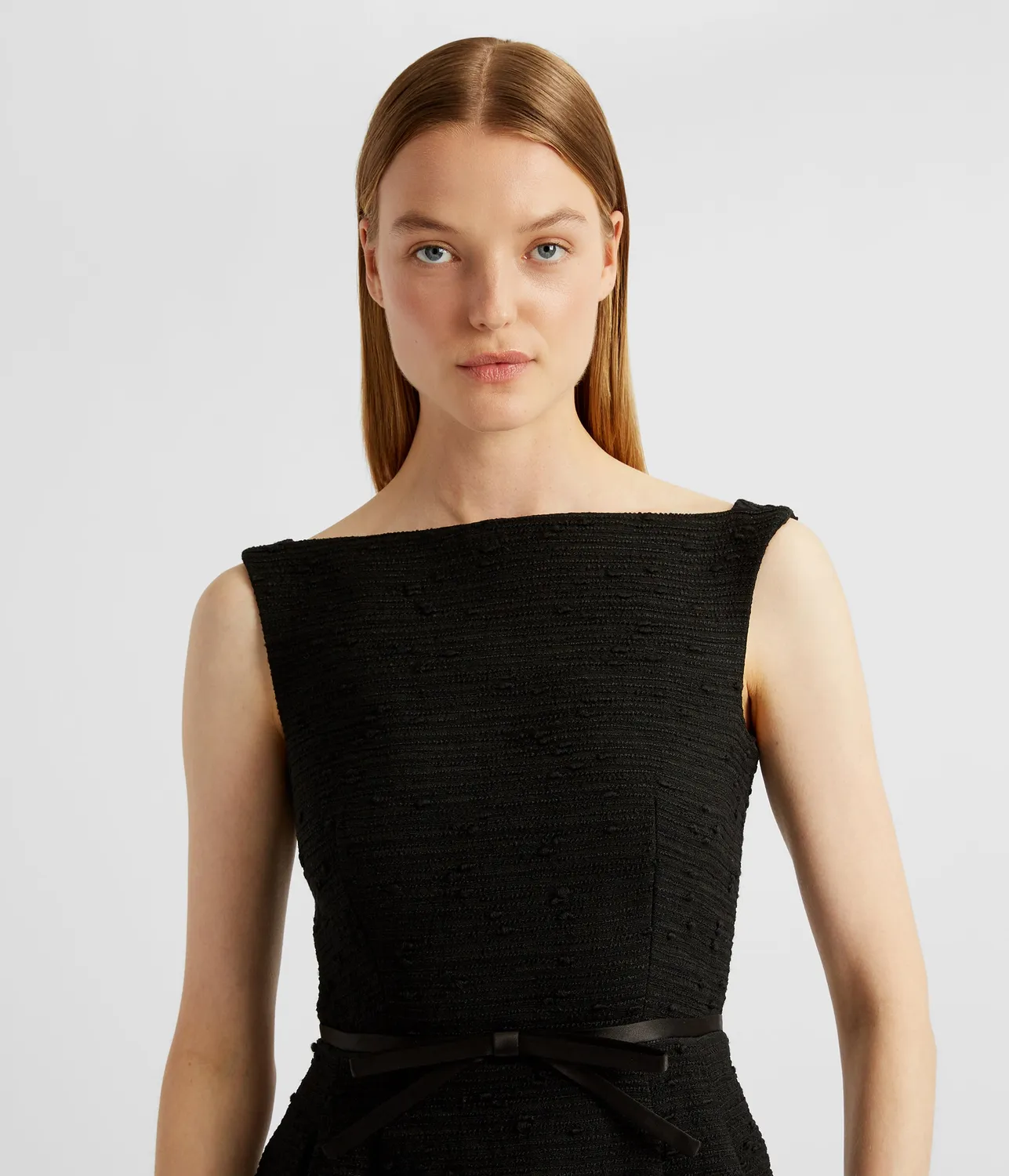 Erdem Pencil abito midi tweed nero smanicato
