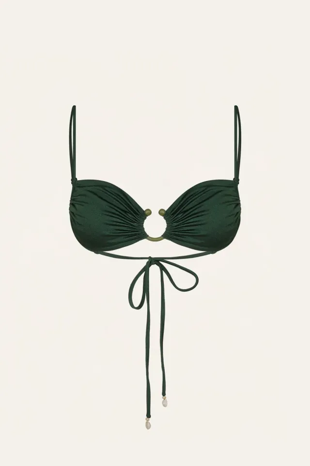 Johanna Ortiz Tangle Up top bikini lycra verde