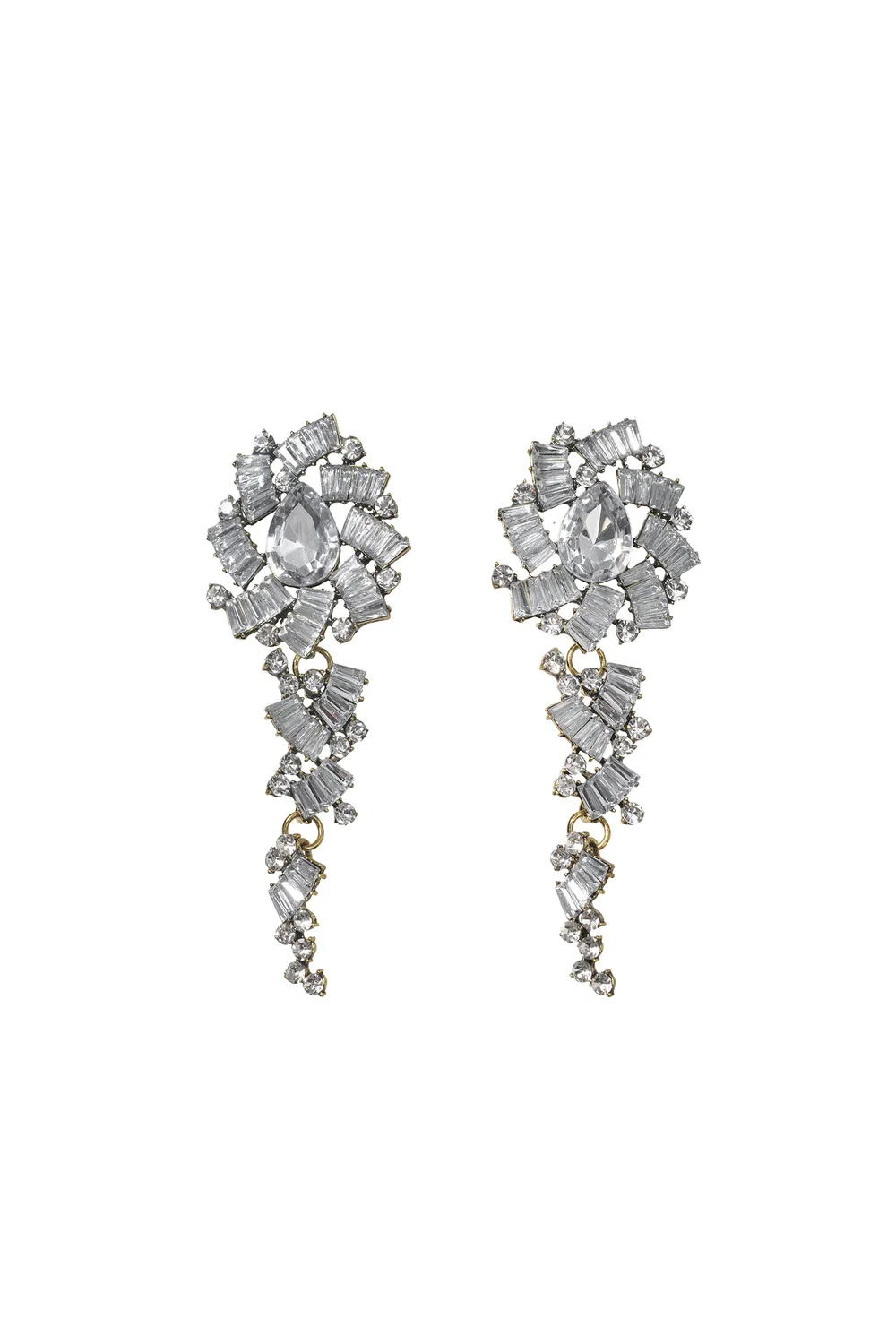Bella Barnett Lureen Diamante Flower orecchini argento