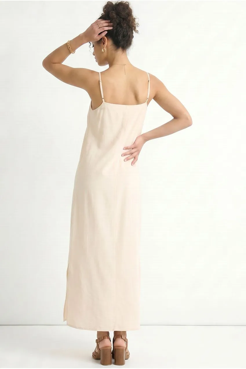 Gini London Airflow abito maxi beige M/L incrociato