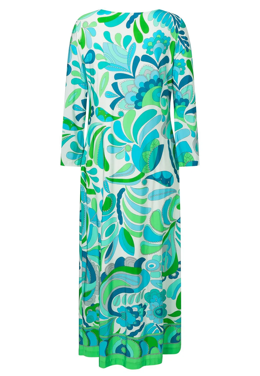 Ana Alcazar Riali caftano maxi jersey foglie