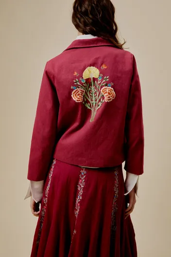 Dahlia Western Jacket giacca ricamata floreale