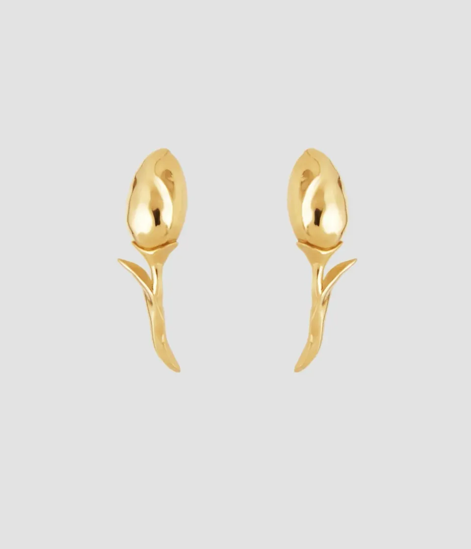 Erdem Bloom Stud Earrings orecchini oro bocciolo