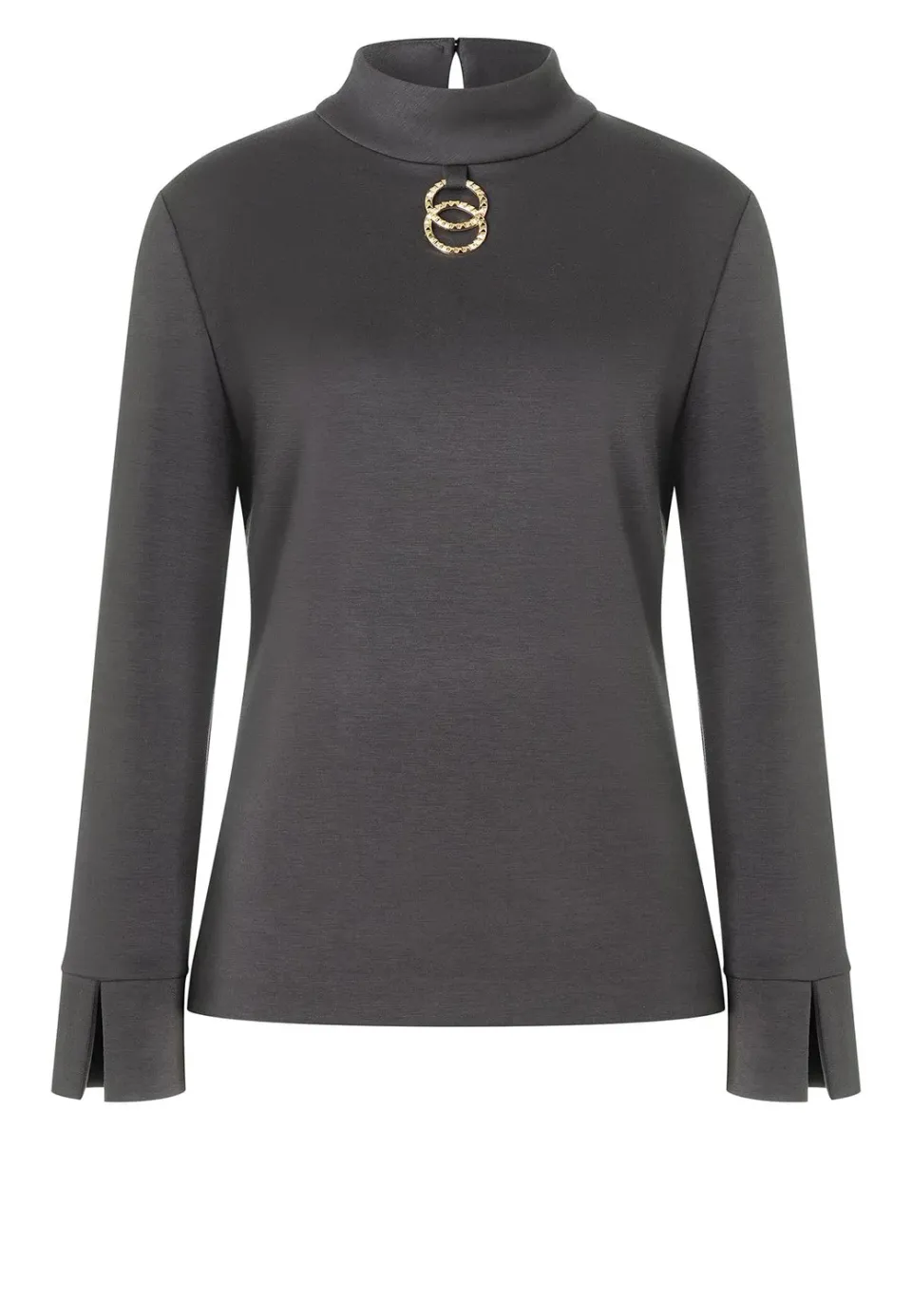 Ana Alcazar Meoly maglia grigia dolcevita occhielli