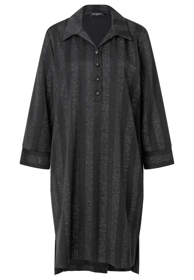 Ana Alcazar Samina abito camicia nero lurex