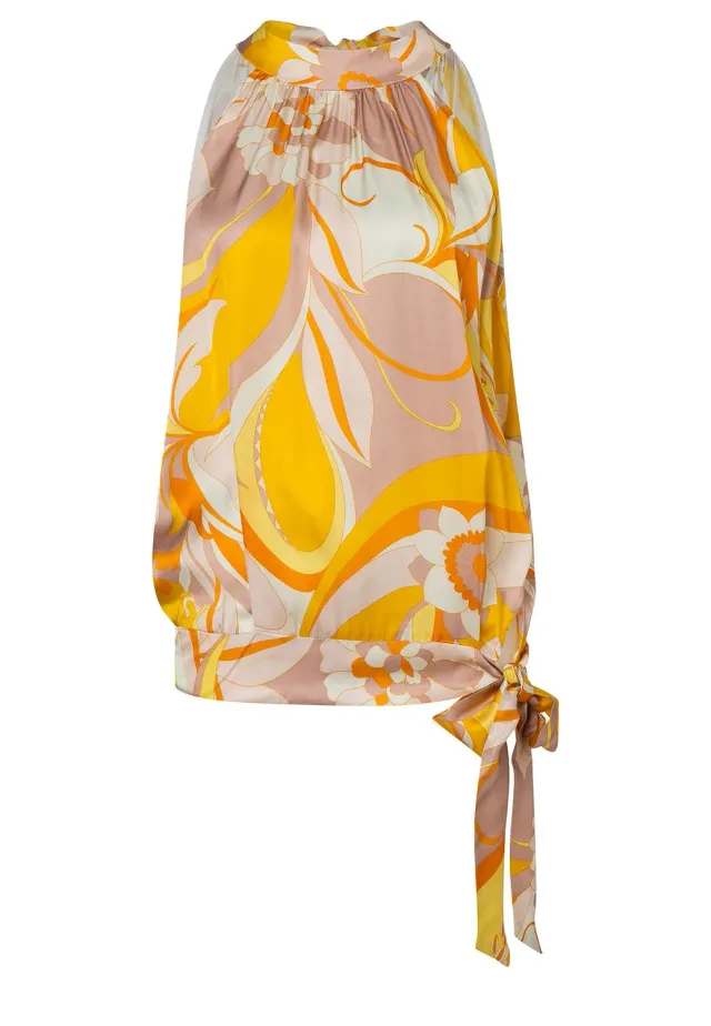 Ana Alcazar Redia top all'americana floreale giallo