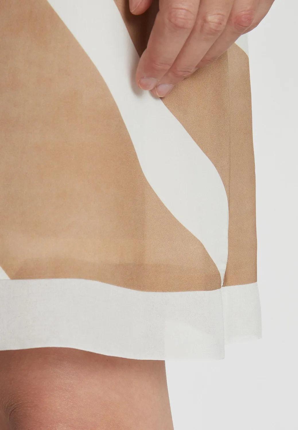 Ana Alcazar Rasea abito smanicato beige stampa zebra