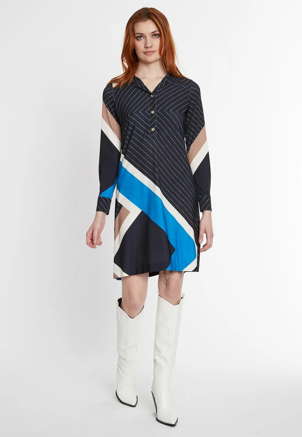 Ana Alcazar Sufea chemisier ufficio righe zigzag