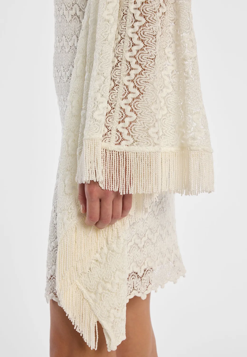 Ana Alcazar Dillu abito monospalla bianco corto maglia