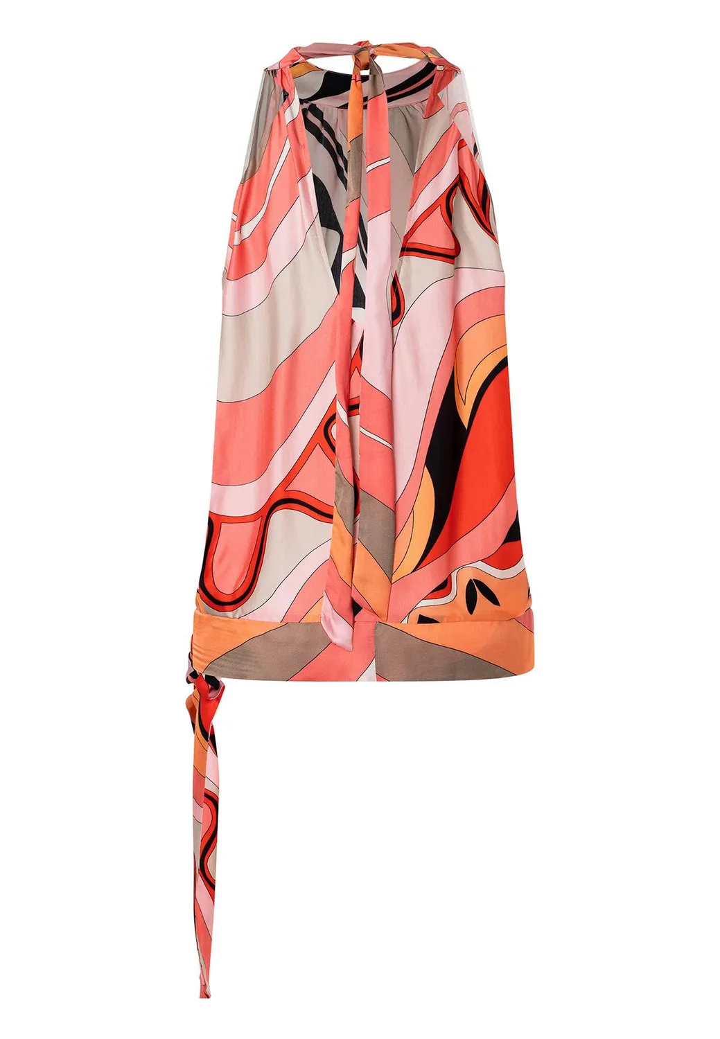 Ana Alcazar Paory Neckholder top satin rosa fiocco