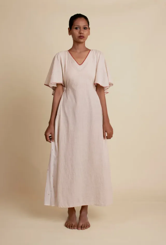 Our Dve Desai Dress abito beige cotone mantella
