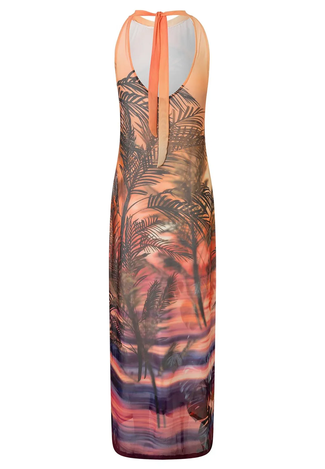 Ana Alcazar Zilana abito maxi halter arancione