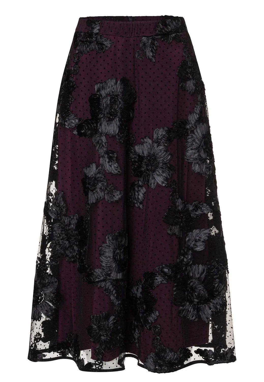 Ana Alcazar Elvena gonna midi bordeaux fiori