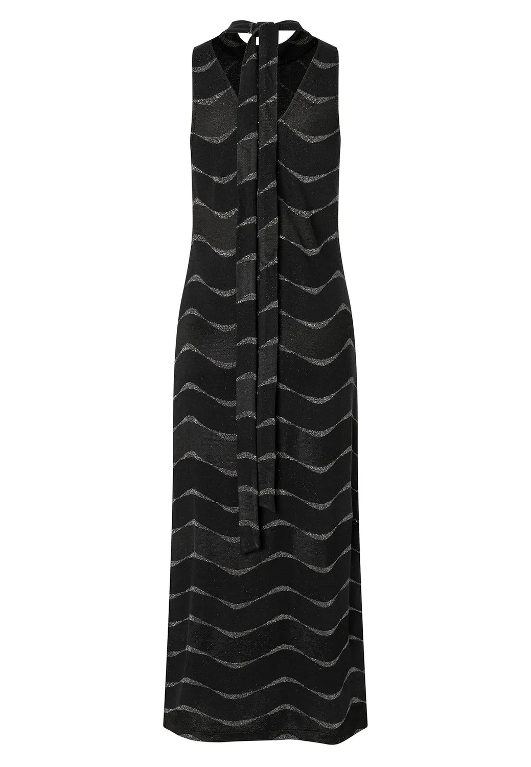 Ana Alcazar Olfina abito maxi nero lurex