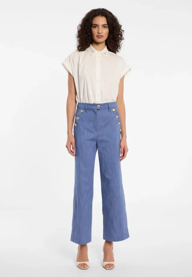 Ana Alcazar Dizli pantaloni cropped denim vita alta