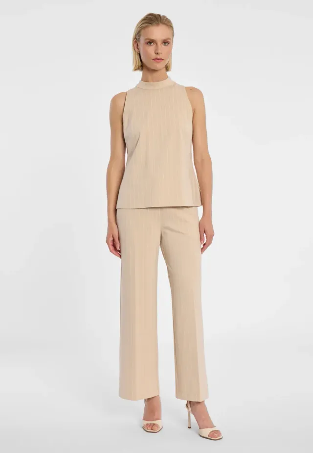Ana Alcazar Dreen top beige gessato linea A