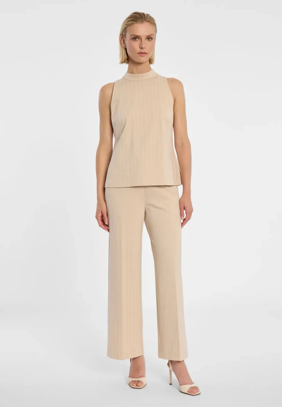 Ana Alcazar Dreen top beige gessato linea A