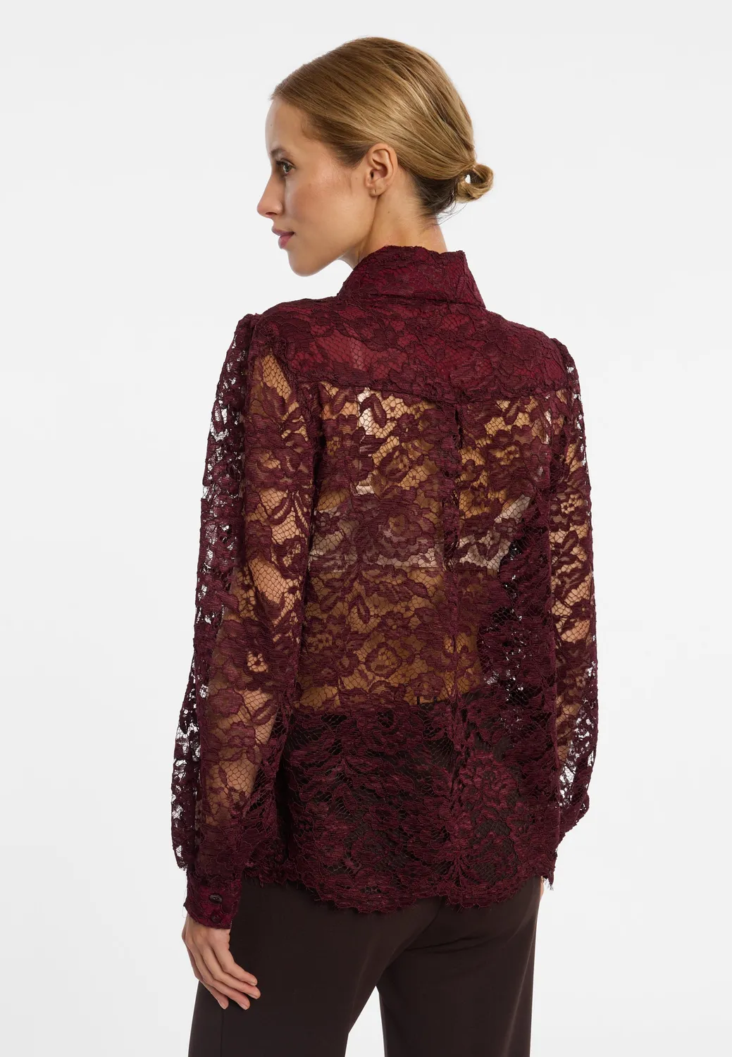 Ana Alcazar Enoloris blusa in pizzo bordeaux