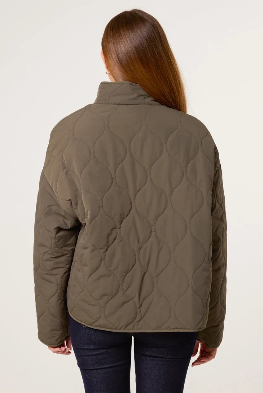 Blue Vanilla Quilted giacca trapuntata kaki tasche