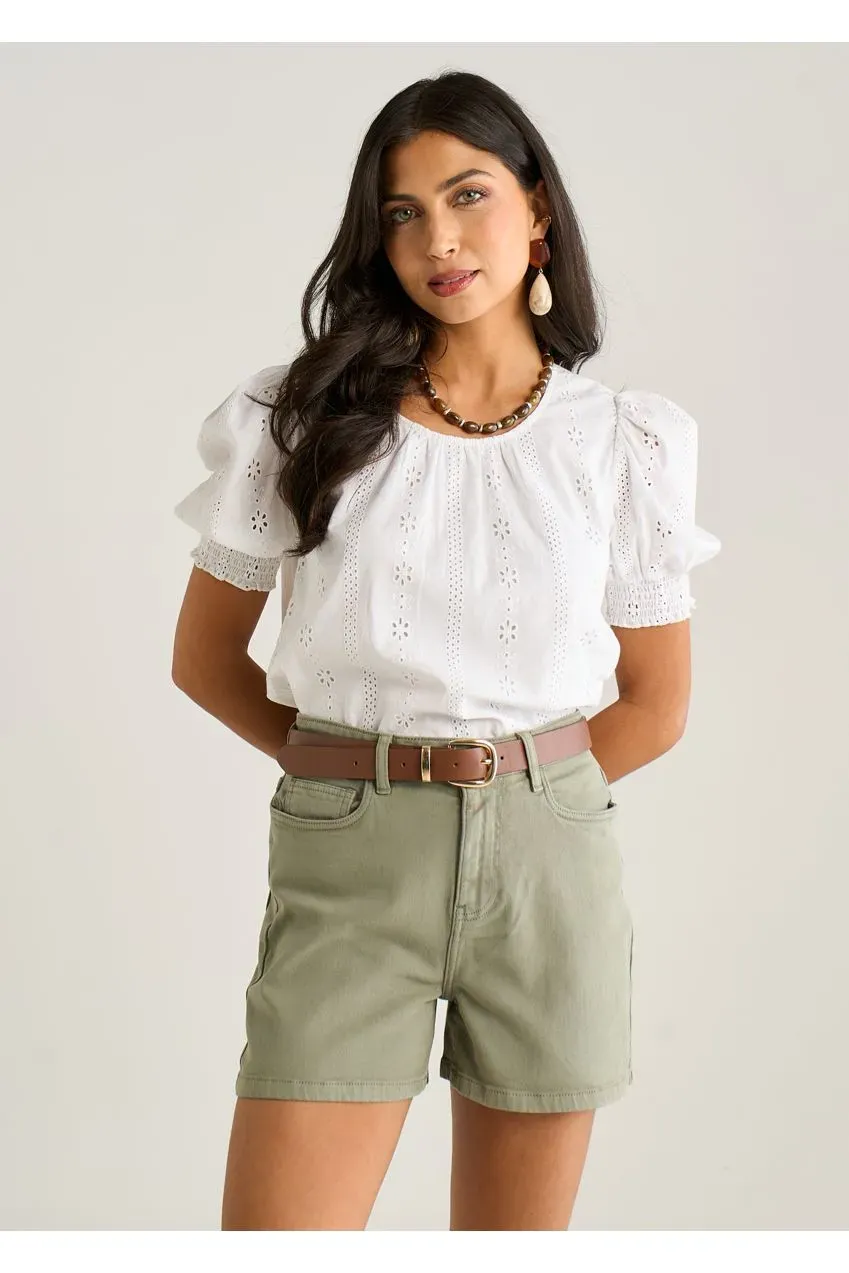 Gini London Khaki shorts denim cachi tasche classiche