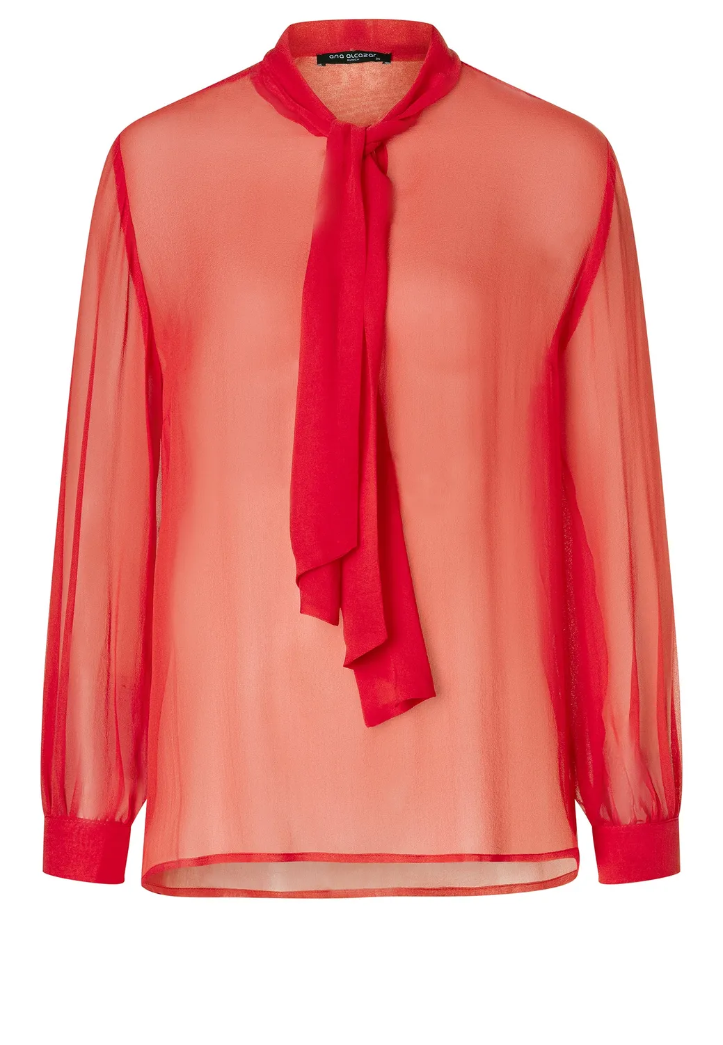 Ana Alcazar Cosasa blusa rossa chiffon con fiocco