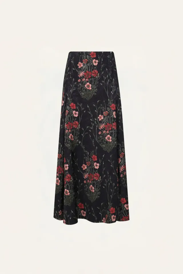 Johanna Ortiz Encanto De Isla gonna jacquard nera