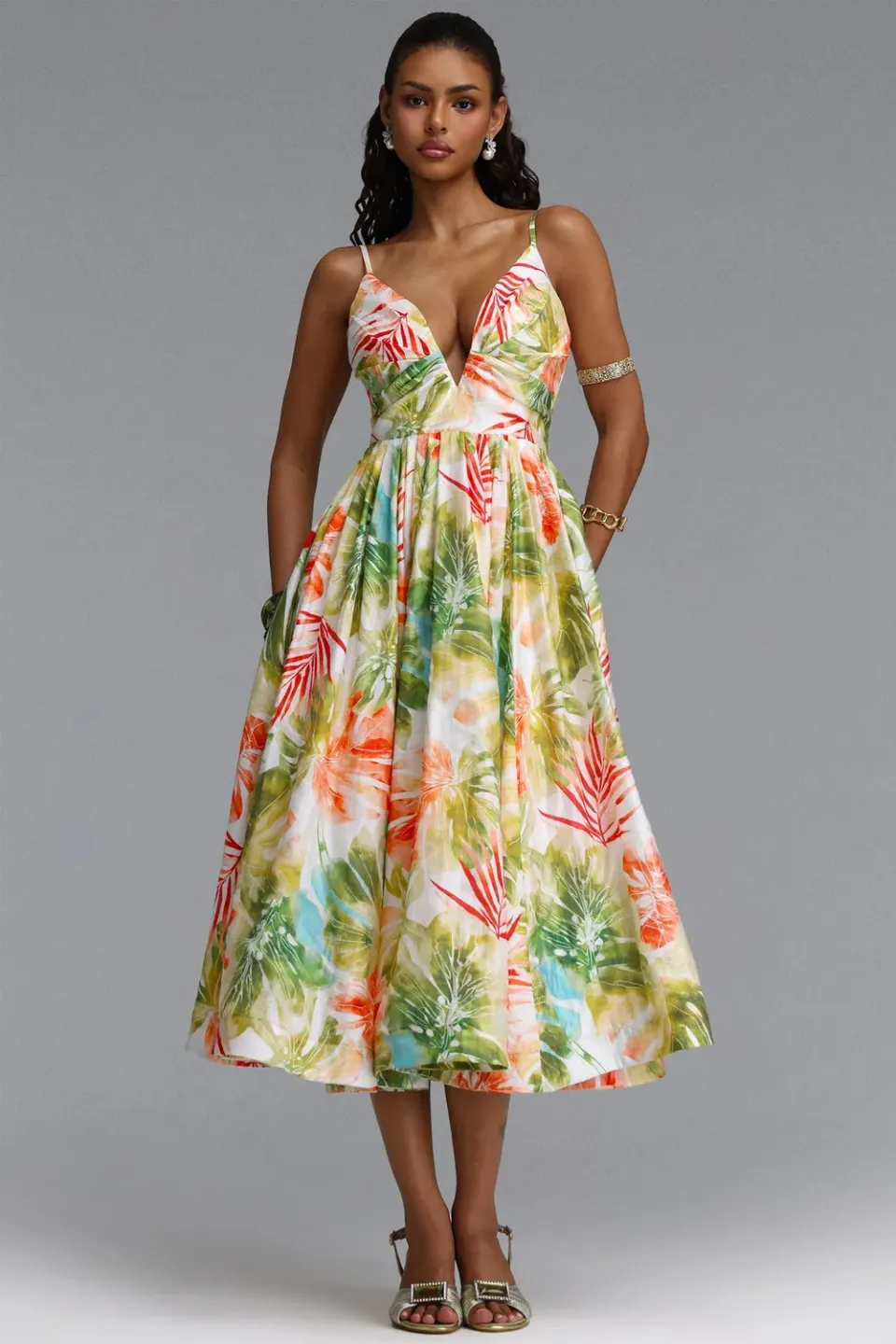 Bella Barnett Kamaria abito maxi floreale spalline