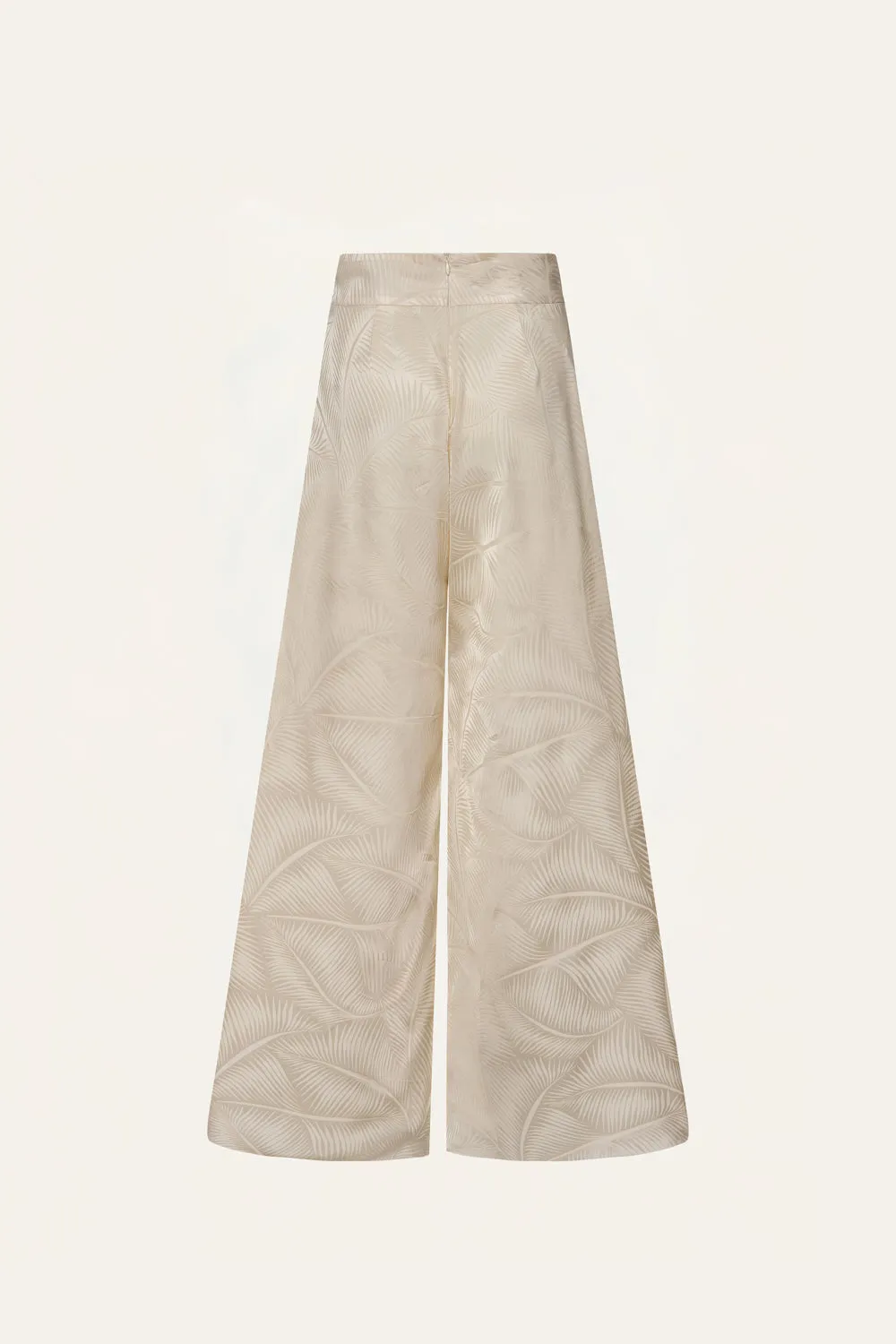 Johanna Ortiz Musical pantaloni palazzo ecru jacquard