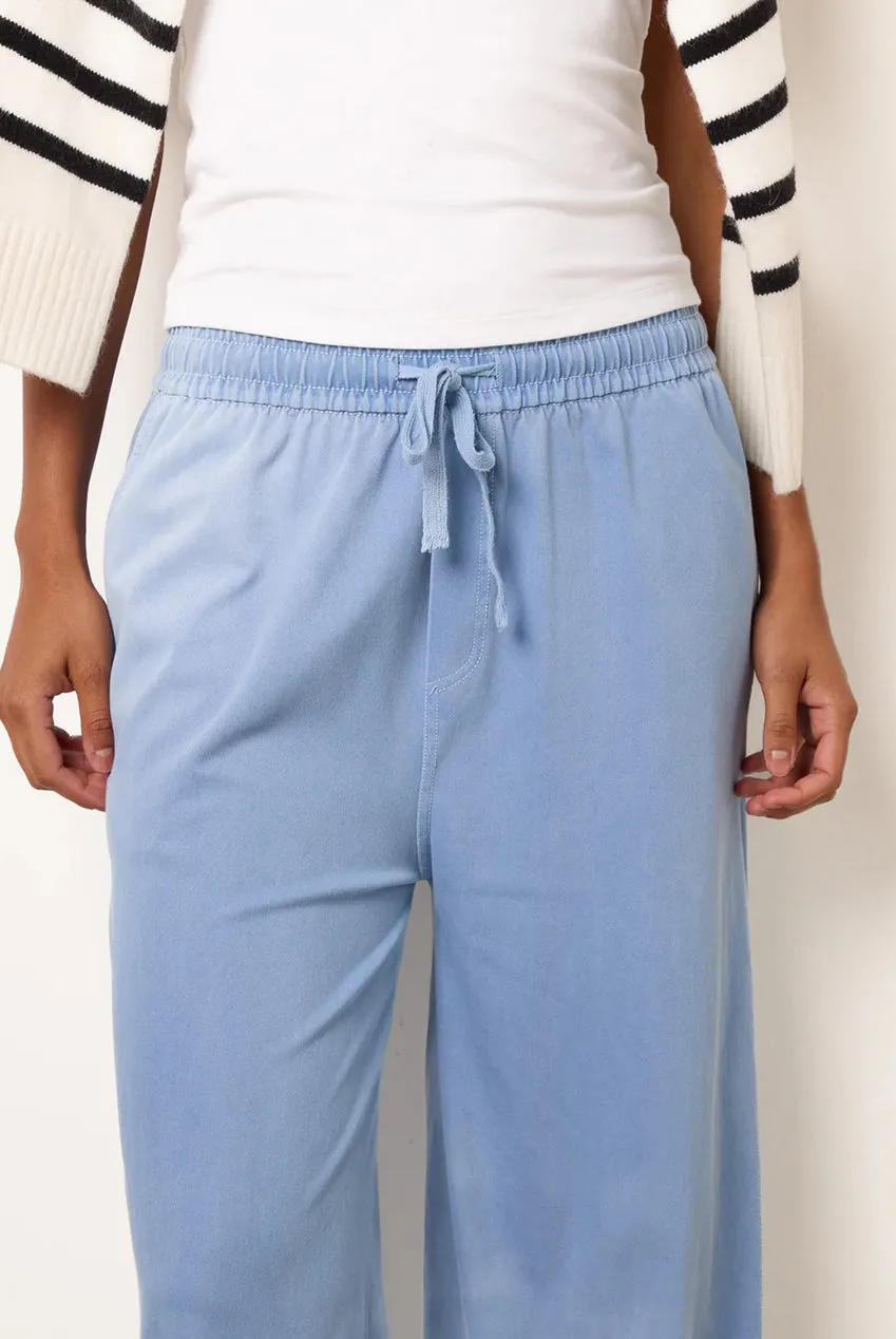 Blue Vanilla Elastic Waist pantaloni blu flare vita elastica