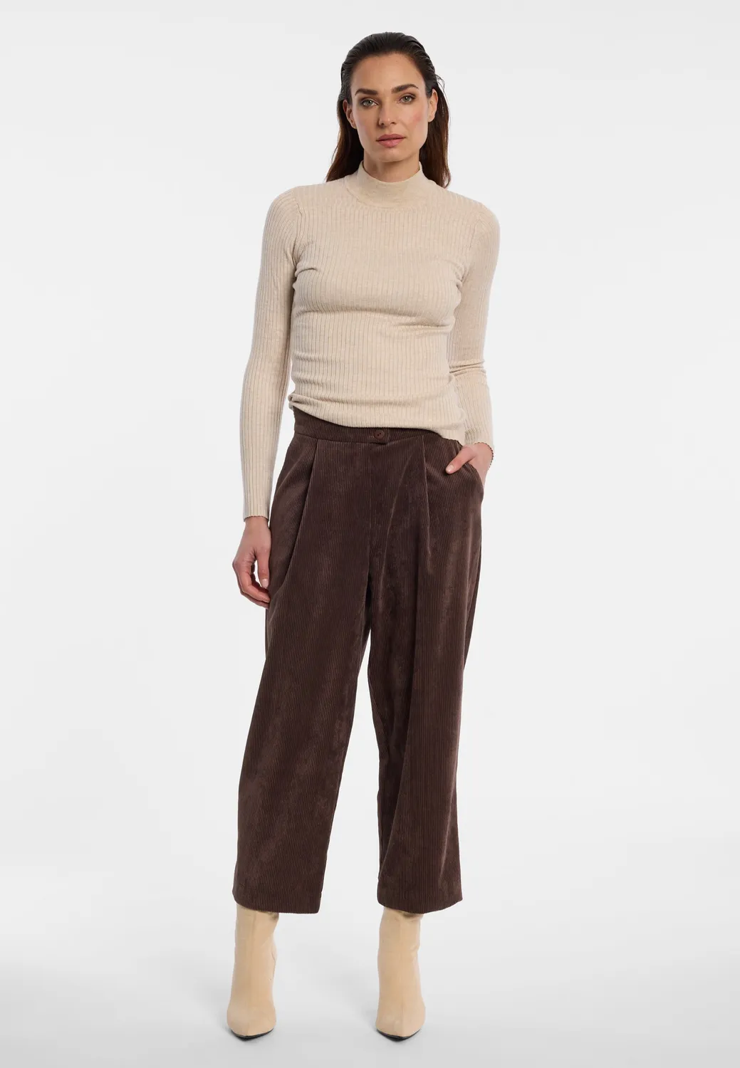 Ana Alcazar Enlimea pantaloni velluto marroni