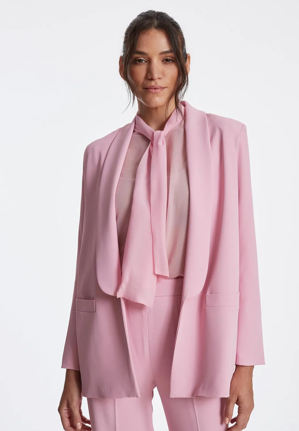Ana Alcazar Zada blazer oversize rosa aperto